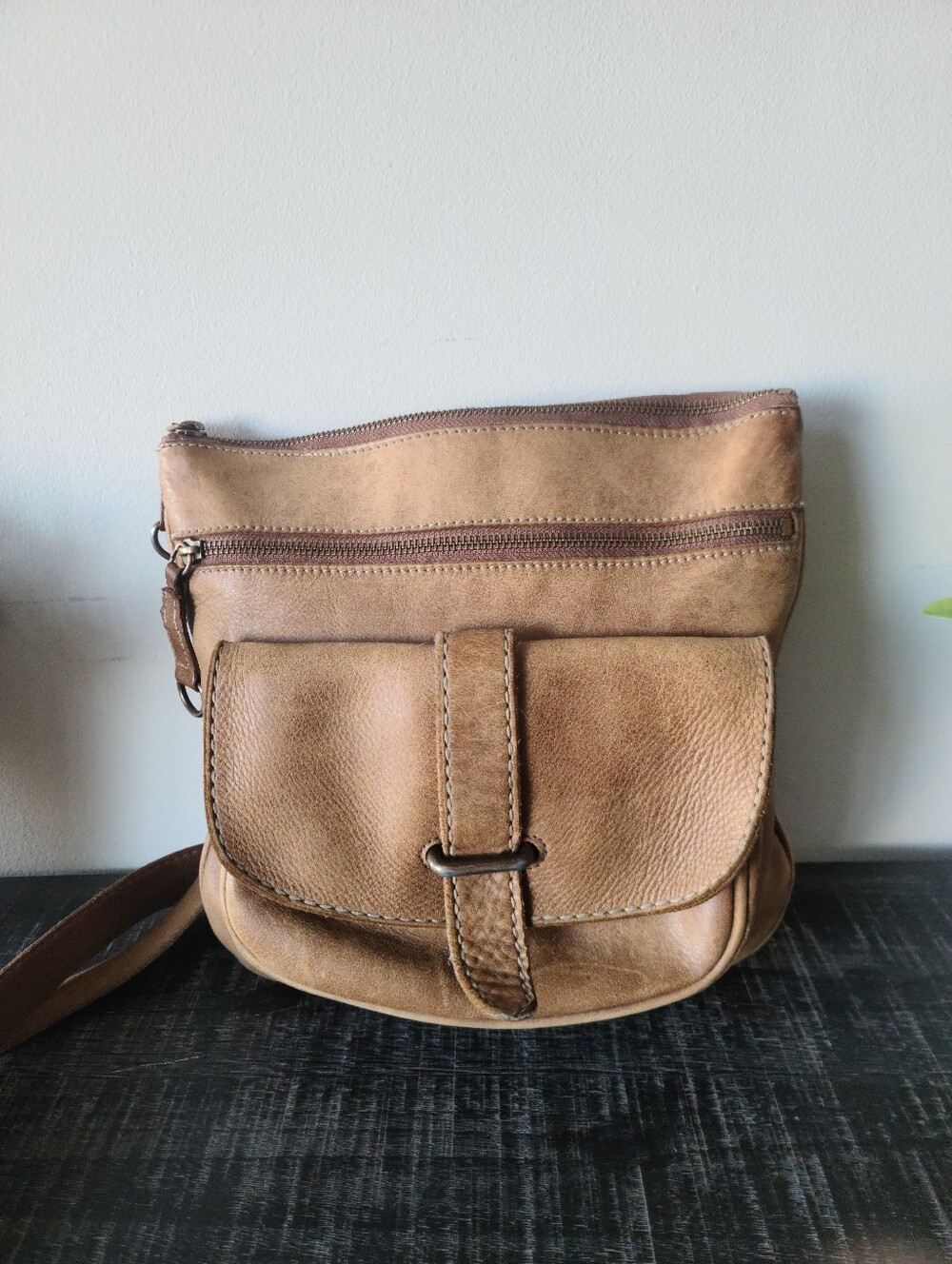 Roots Vintage Tribe Large Leather Saddle Bag